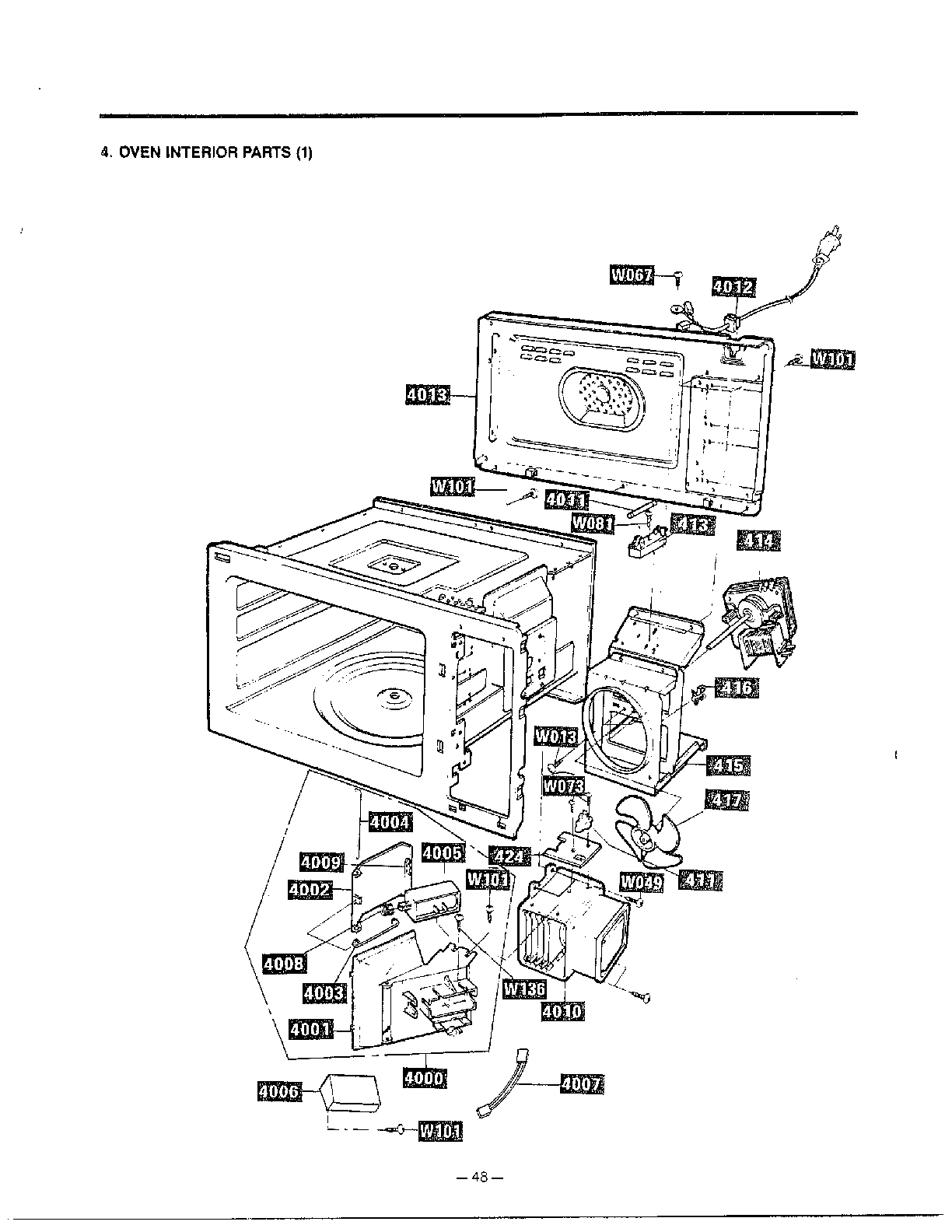 Goldstar Microwave oven Complete microwave assembly page 4 Parts