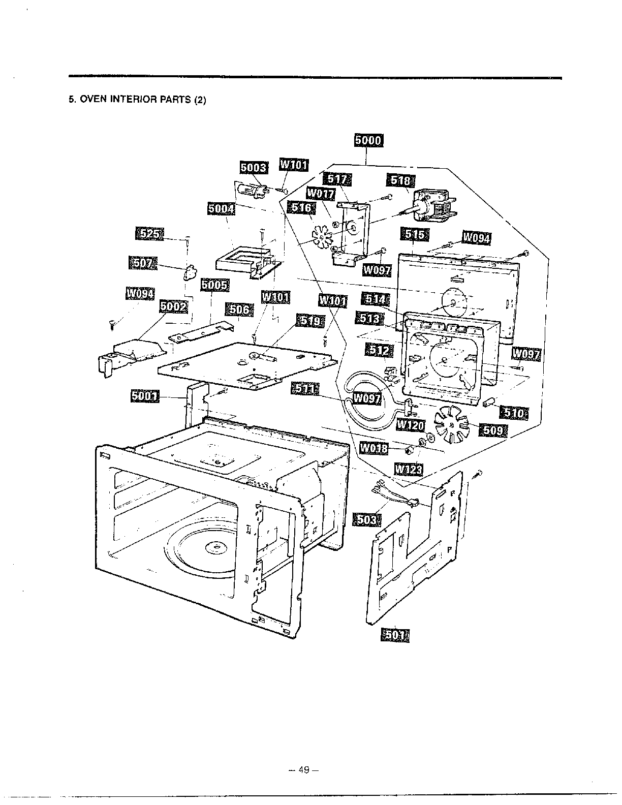 Goldstar Microwave oven Complete microwave assembly page 5 Parts