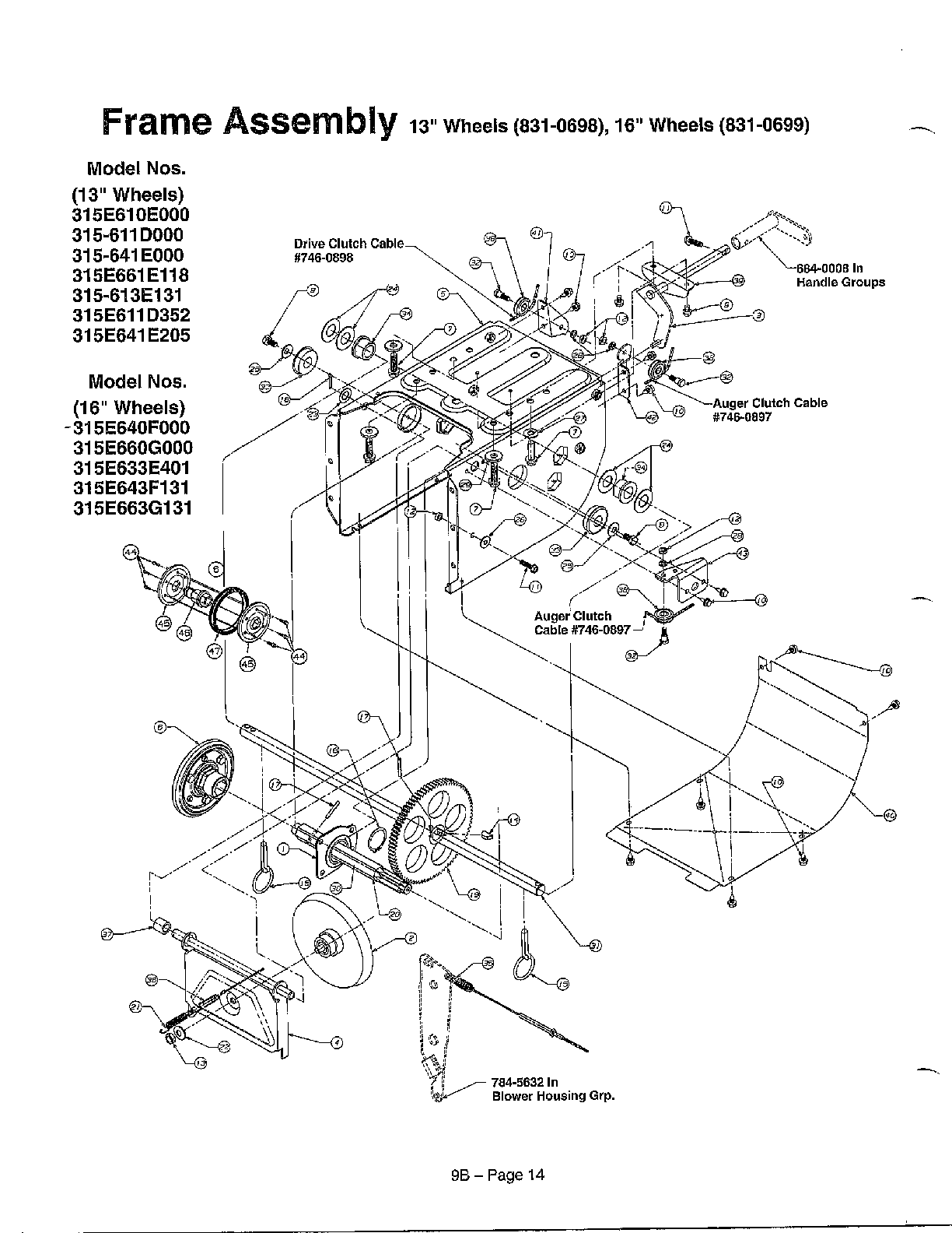 MTD Snow Thrower Frame assembly Parts | Model 315E640F000