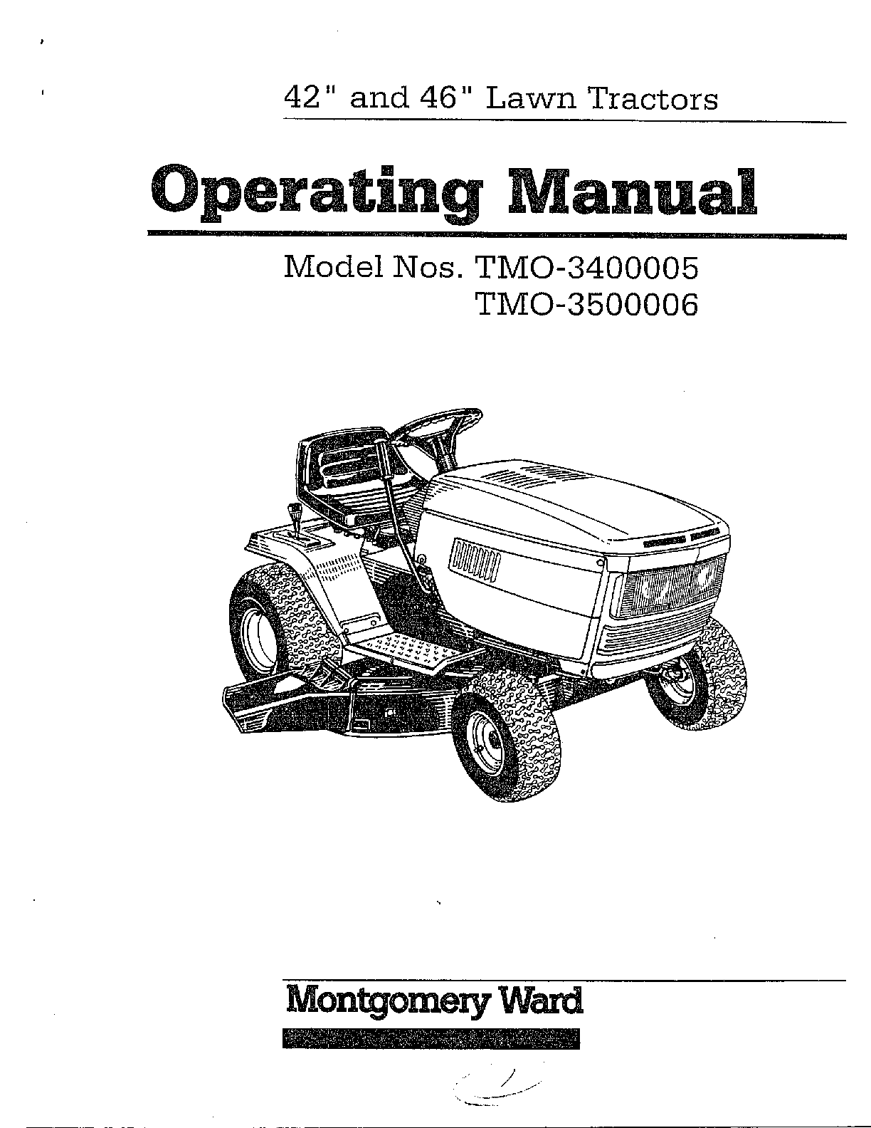MTD Lawn Tractor 18 hp/42" and 46" tractor Parts Model 3500006