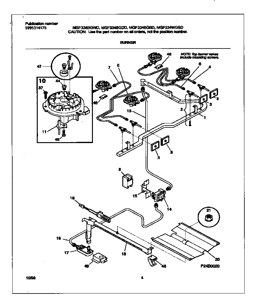 Frigidaire Gas Range Parts Manual