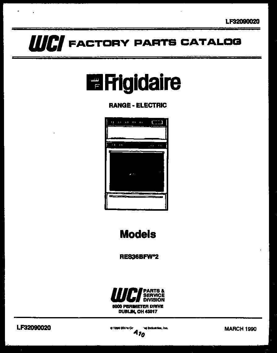 Frigidaire  Range - Electric - Lf32090020  Cover