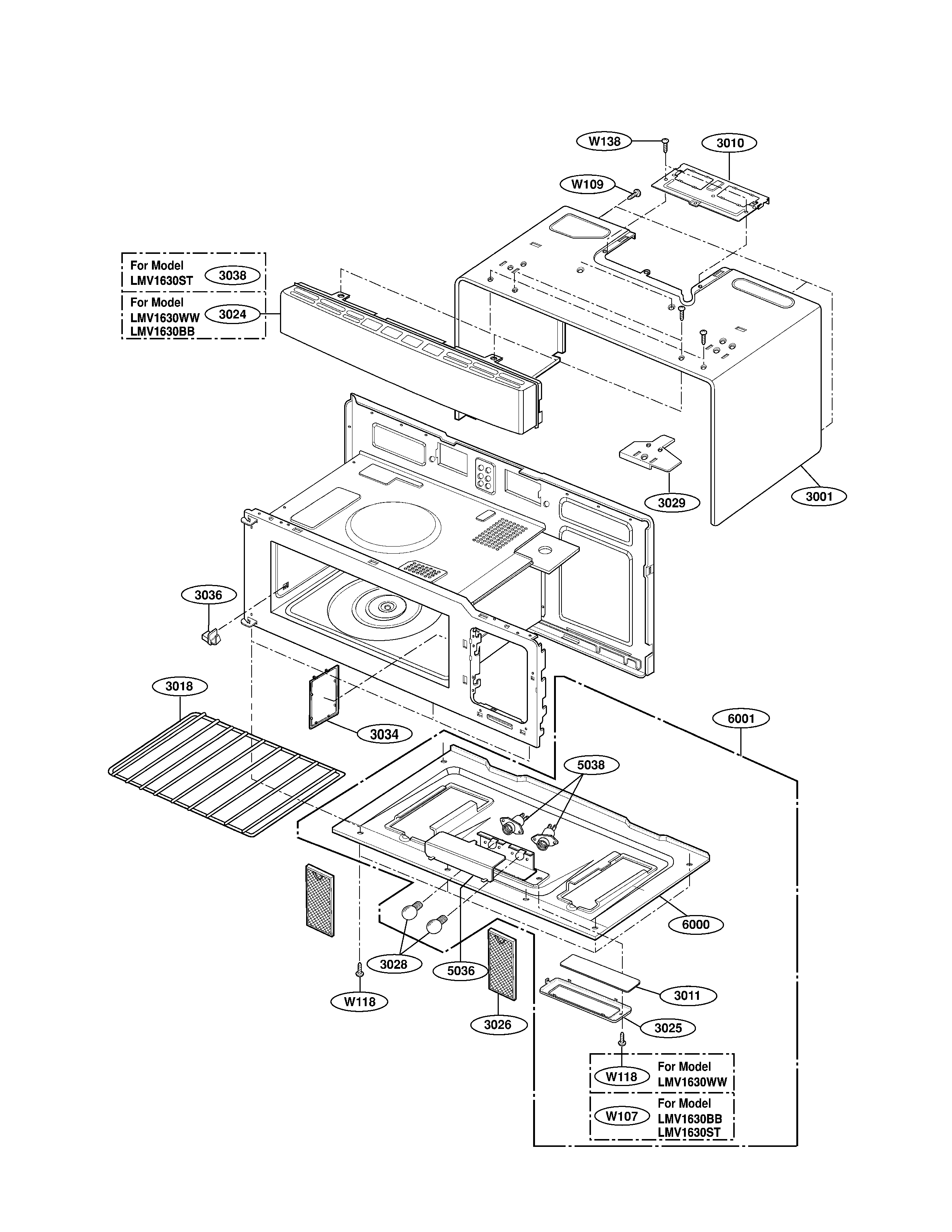 Oven Cavity Parts Diagram  U0026 Parts List For Model Lmv1630st