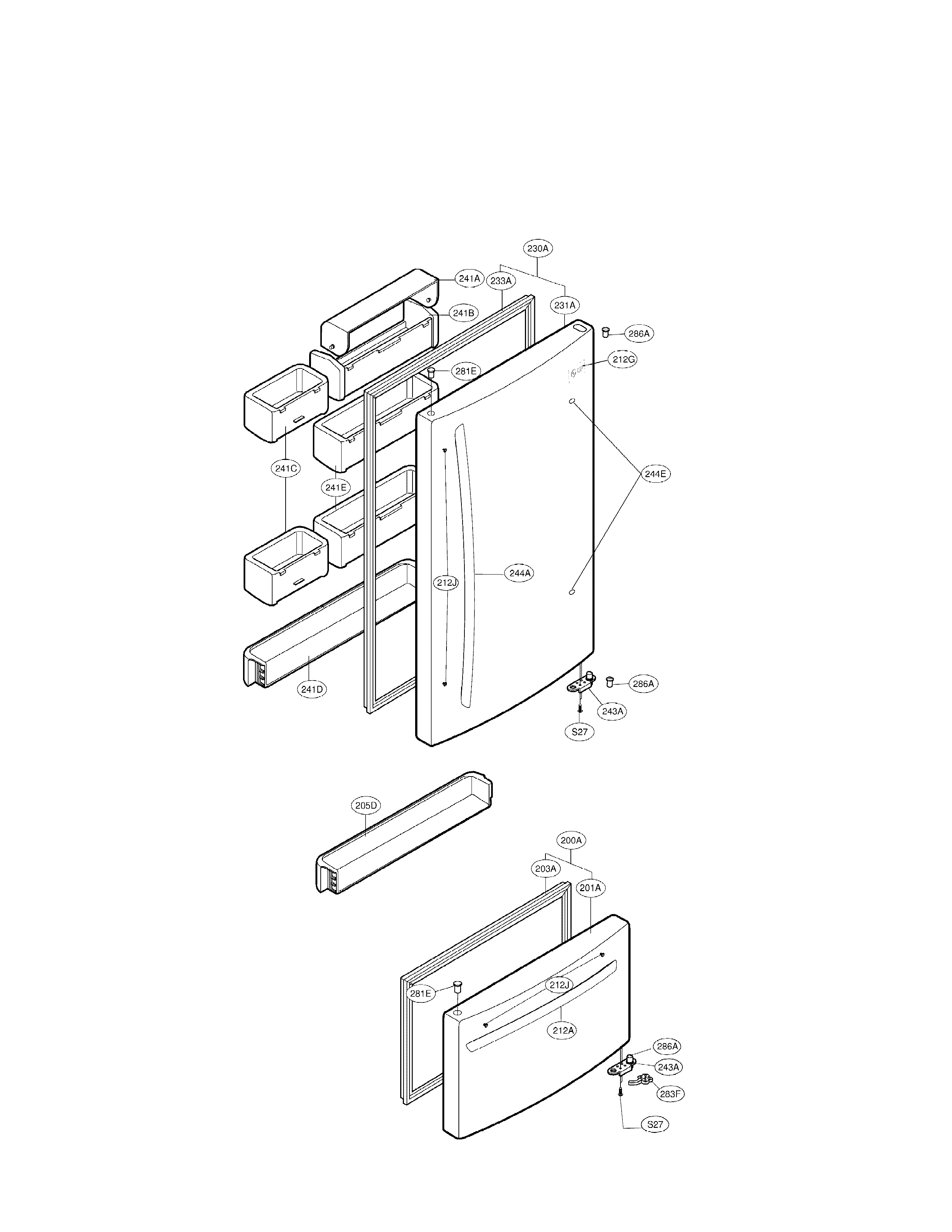 Lg  Refrigerator  Door parts