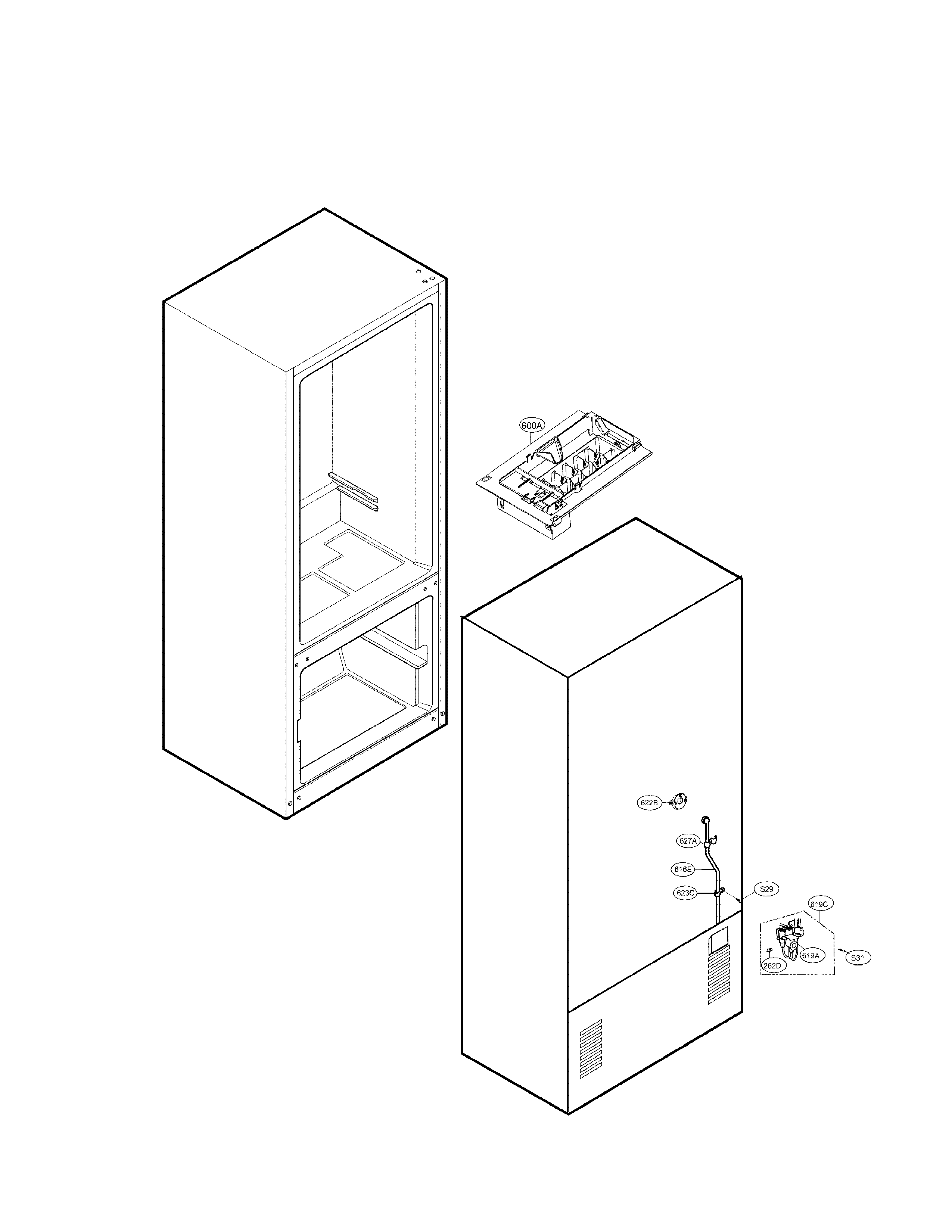 Lg  Refrigerator  Ice maker parts