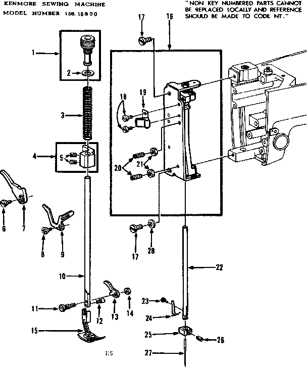KENMORE KENMORE SEWING MACHINE Parts Model 15816900 Sears PartsDirect