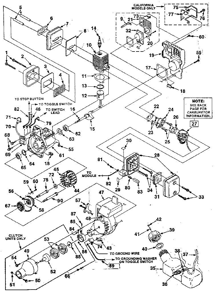 HOMELITE Homelite trimmer Figure 1 - engine Parts