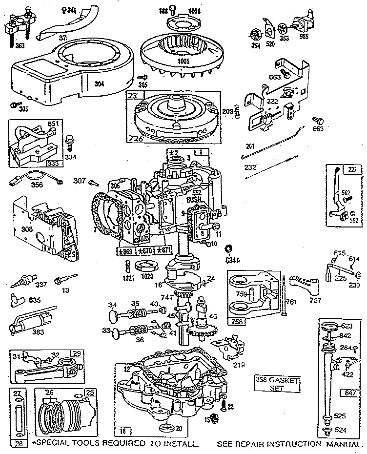 BRIGGS & STRATTON ENGINE Parts | Model 286707041701041701041701 | Sears