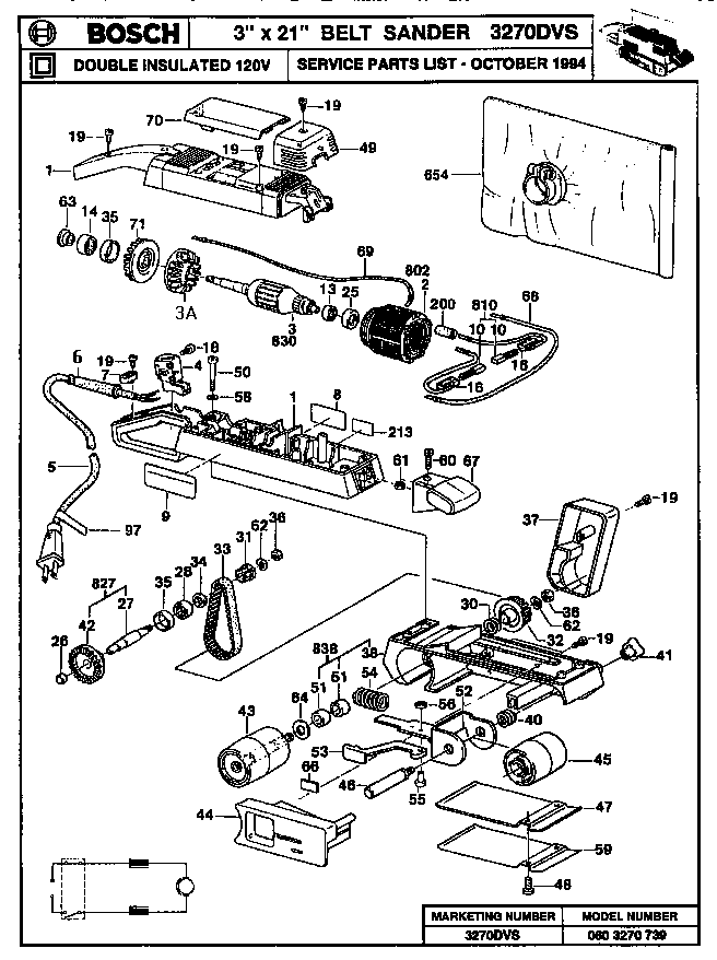 Bosch Belt Sander Parts Diagram Bosch 3" X 24" Belt Sander