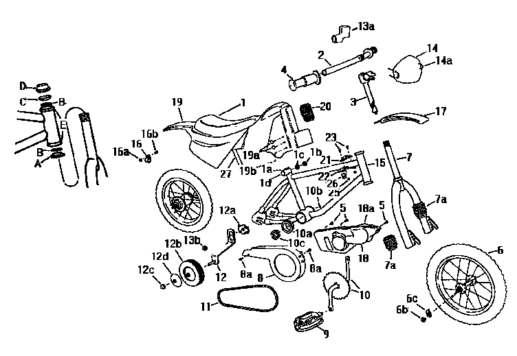 ROADMASTER 12" MOTOCYKES Parts Model 7399 Sears PartsDirect