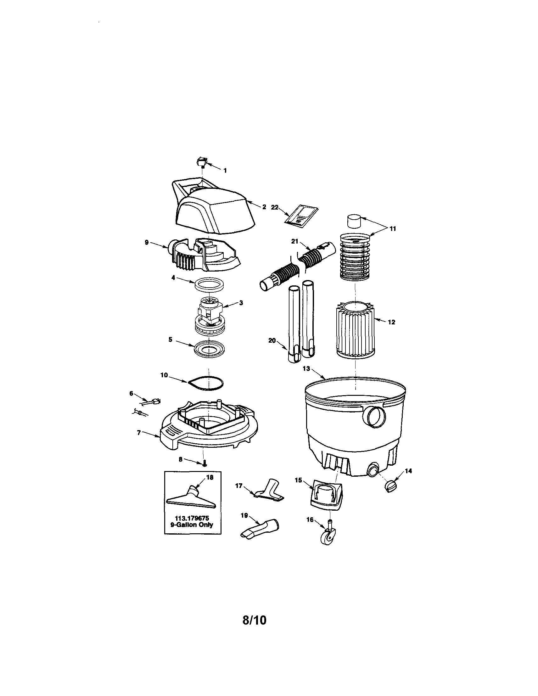 CRAFTSMAN 9 gallon wet/dry vac Wet/dry vac Parts