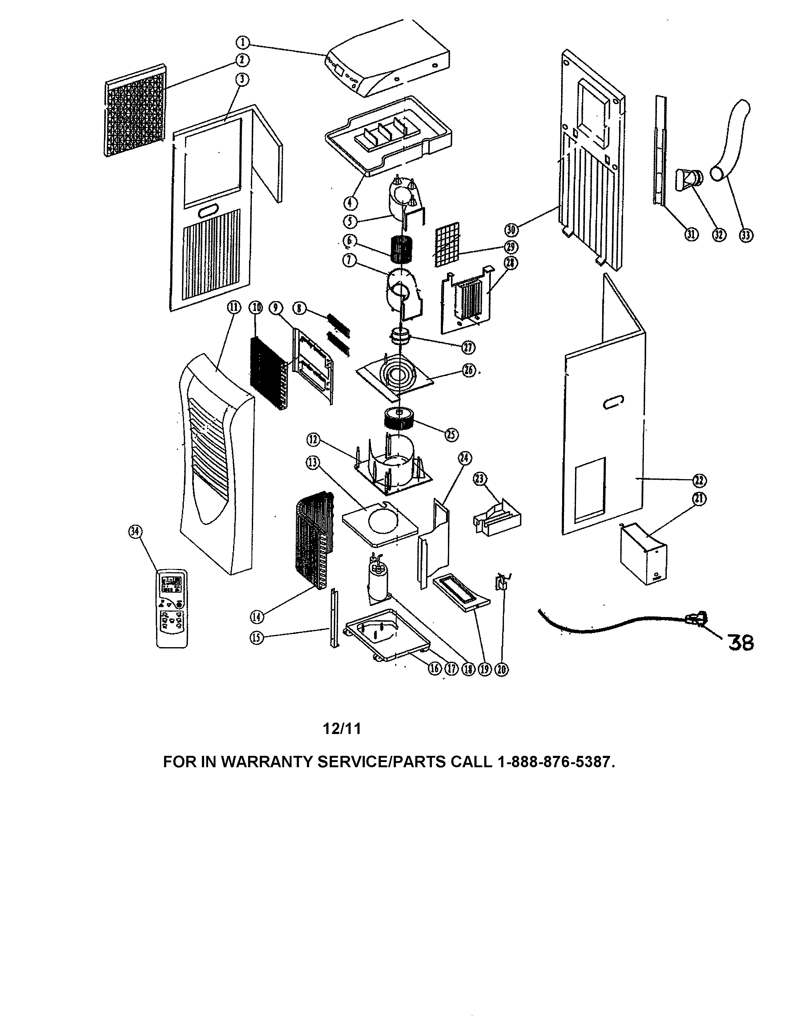 SOLEUS PORTABLE A/C Parts | Model MA-9000AH | Sears PartsDirect