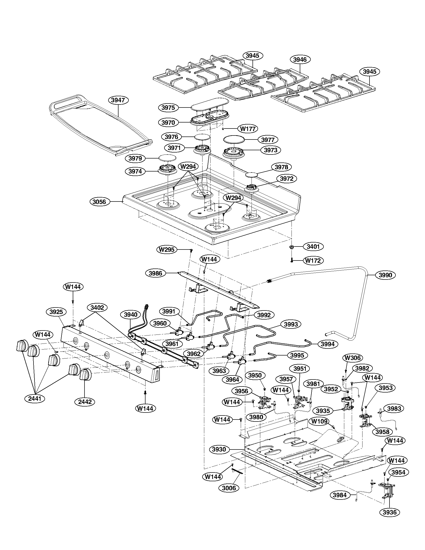 LG GAS RANGE DOUBLE OVEN Parts | Model LDG3017ST | Sears PartsDirect