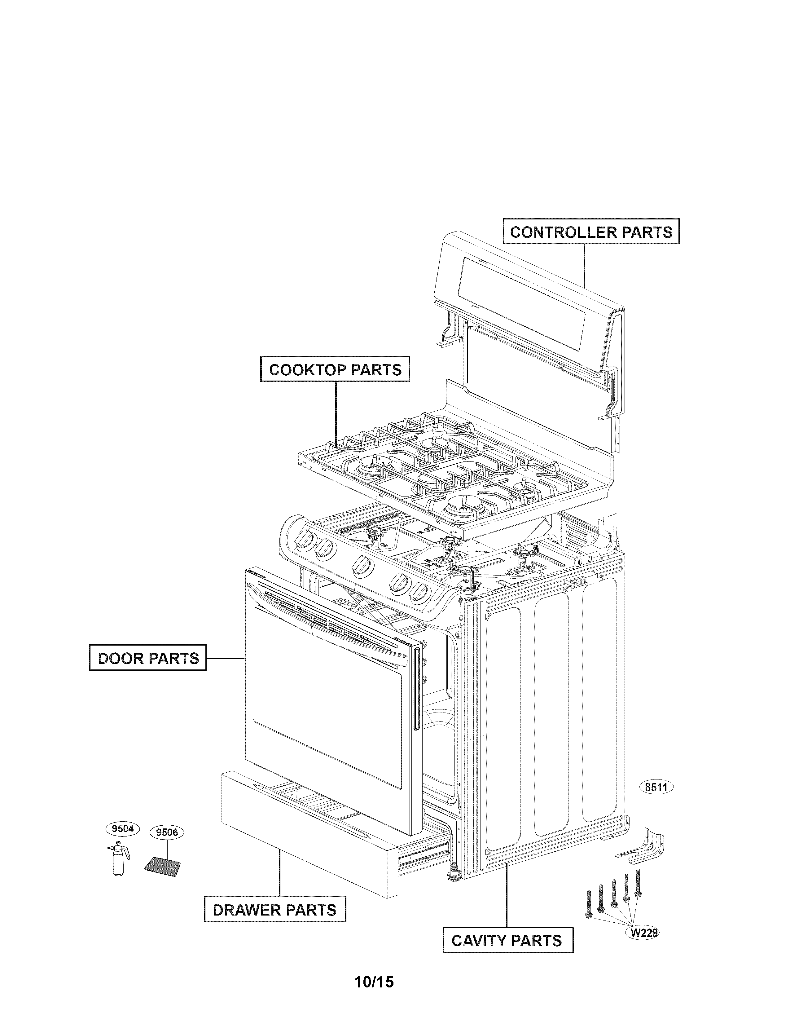 LG GAS RANGE Parts Model lrg4115st Sears PartsDirect