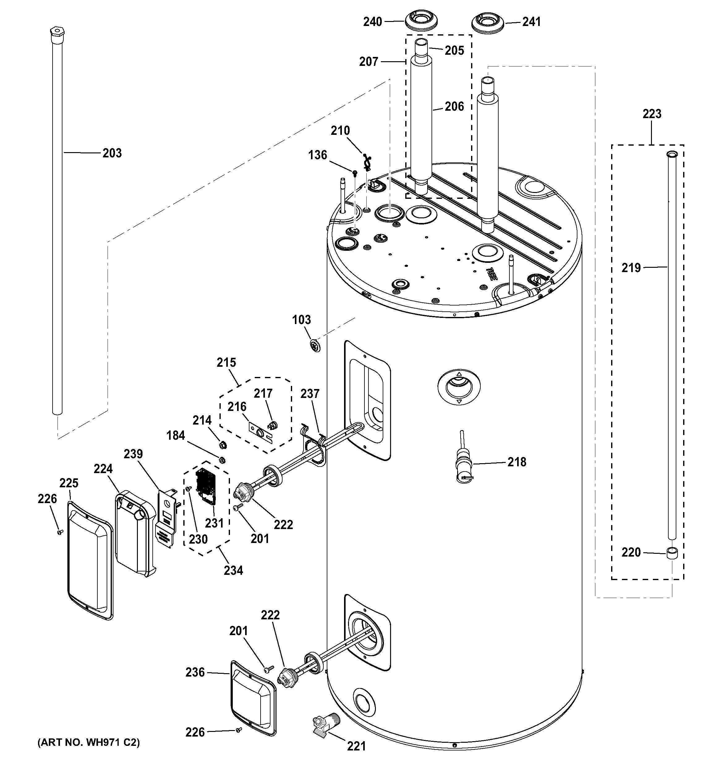 Richmond Water Heater Parts Diagram : RHEEM WATER HEATER Parts | Model