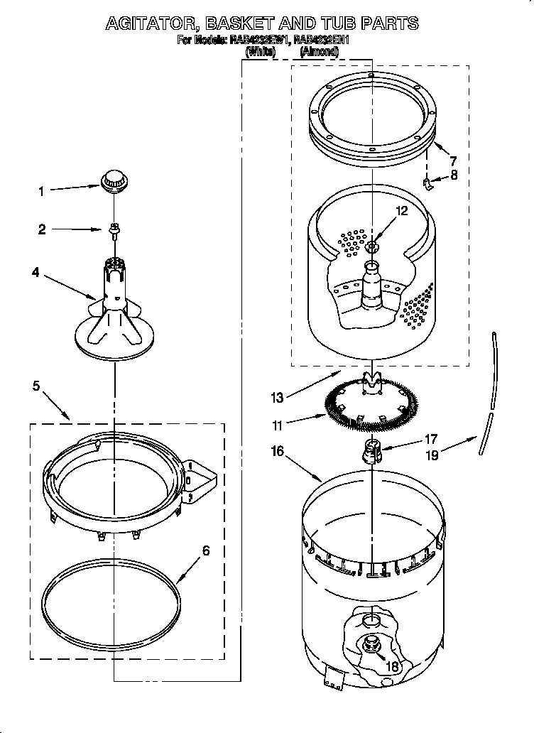 ROPER WASHER Parts Model RAB4232EN1 Sears PartsDirect