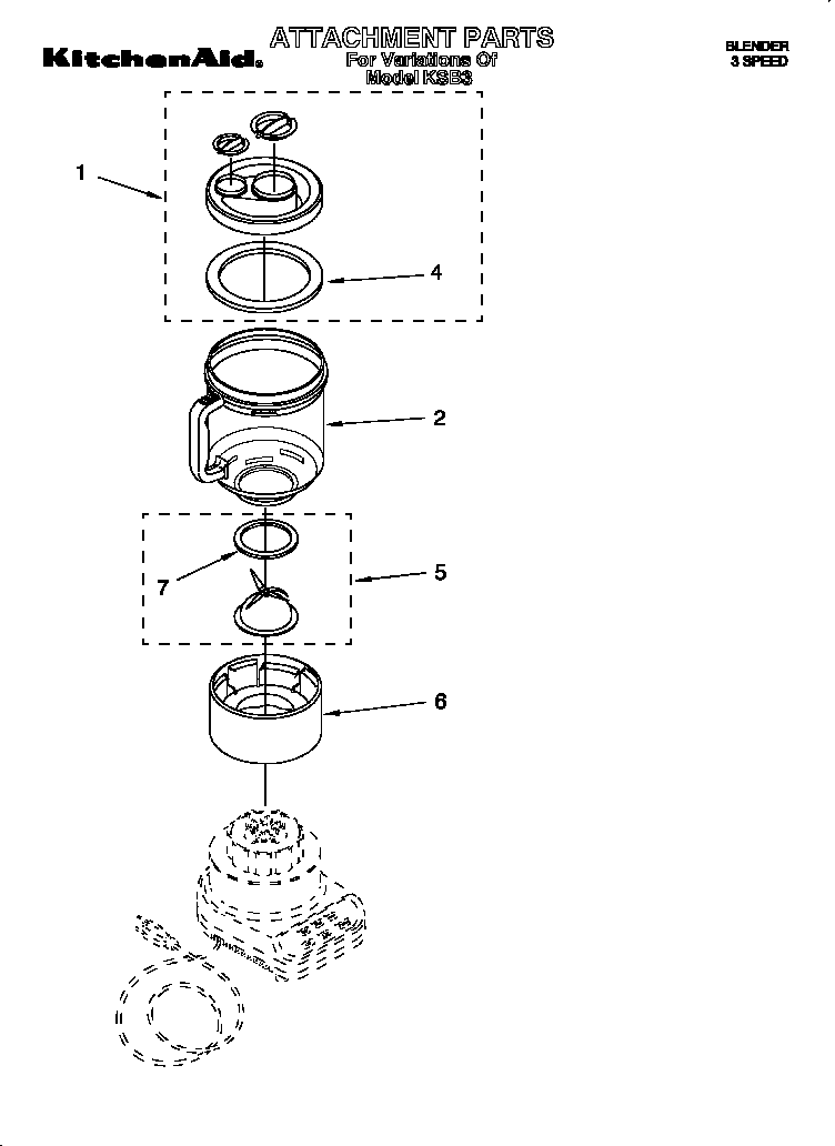 KITCHENAID BLENDERS Parts | Model KSB3WH0 | Sears PartsDirect