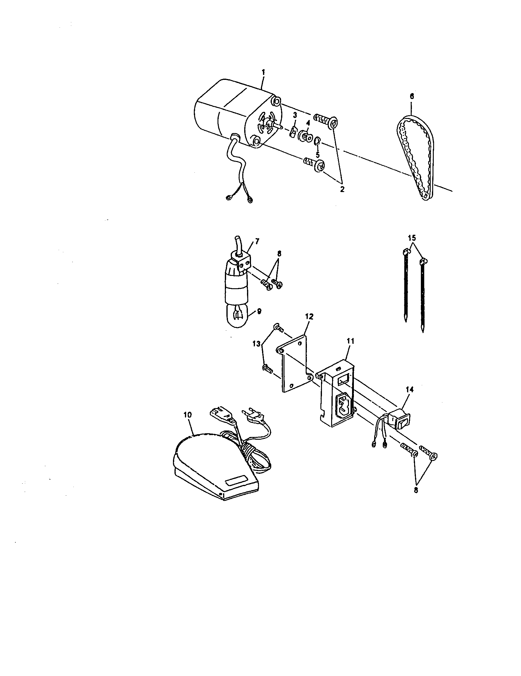 WHITE Sewing machine Motor and foot controller Parts