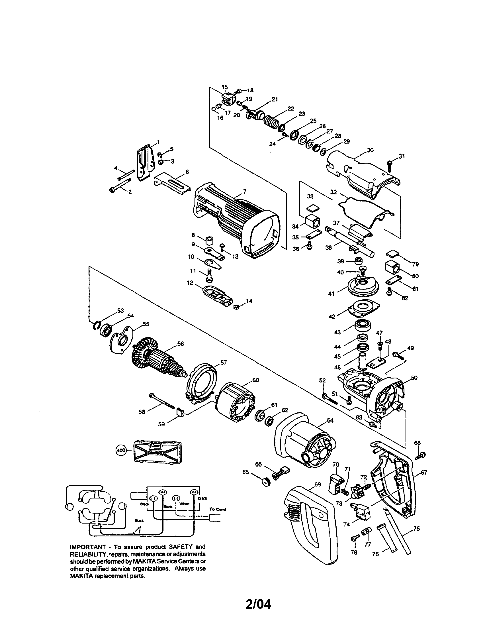 MAKITA RECIPRO SAW Parts | Model jr3030t | Sears PartsDirect
