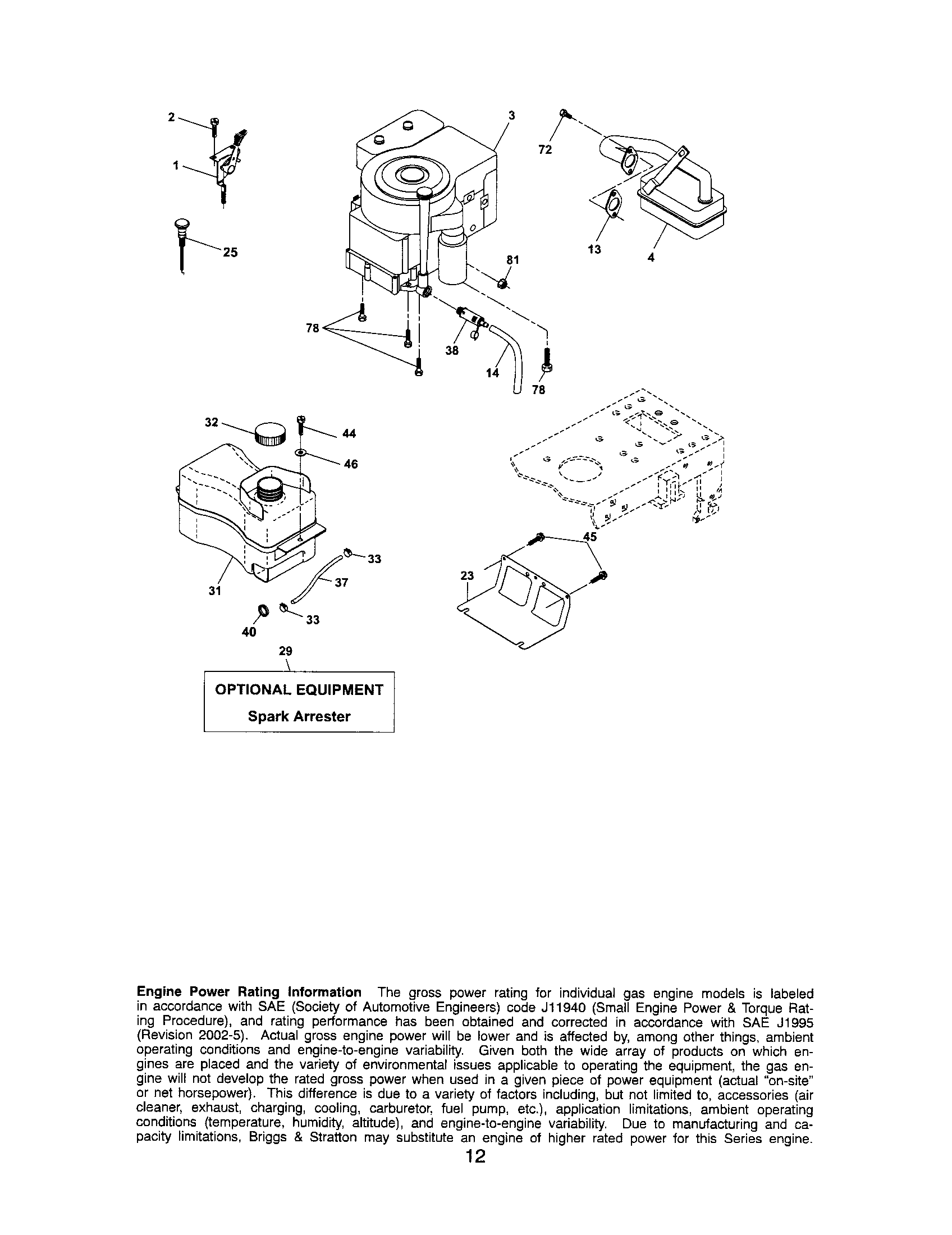 CRAFTSMAN Tractor Engine Parts