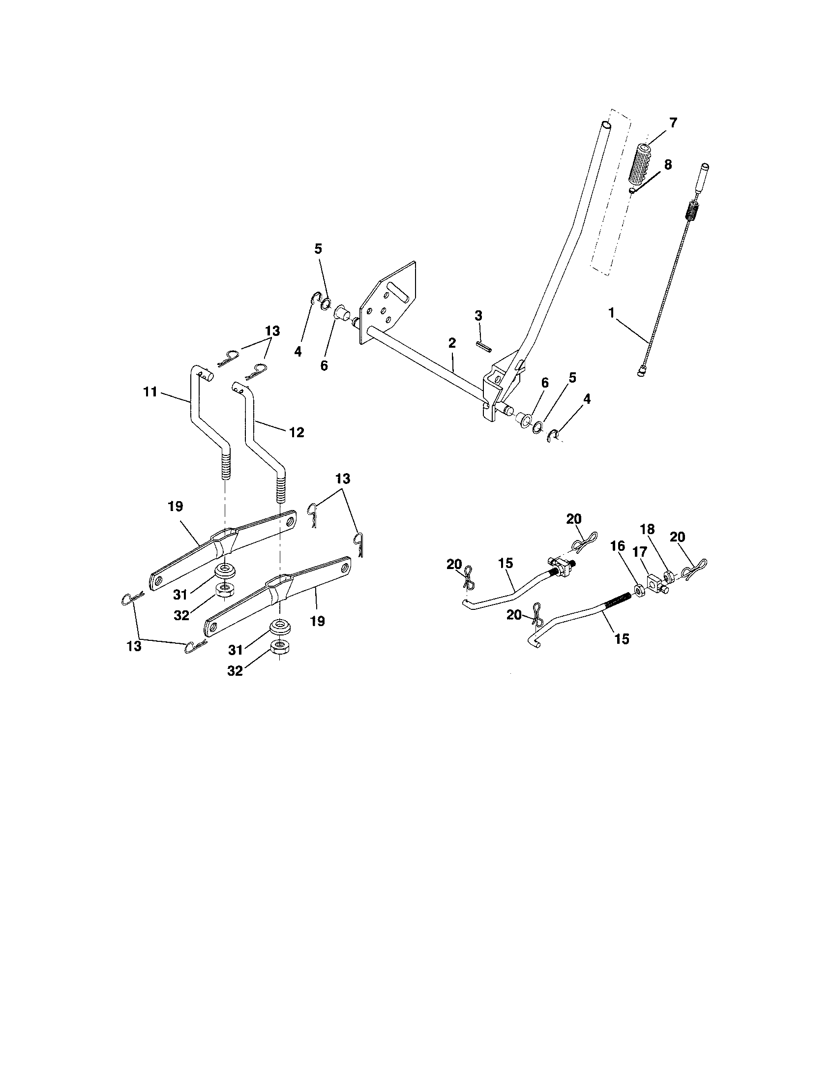 CRAFTSMAN Tractor Lift assembly Parts