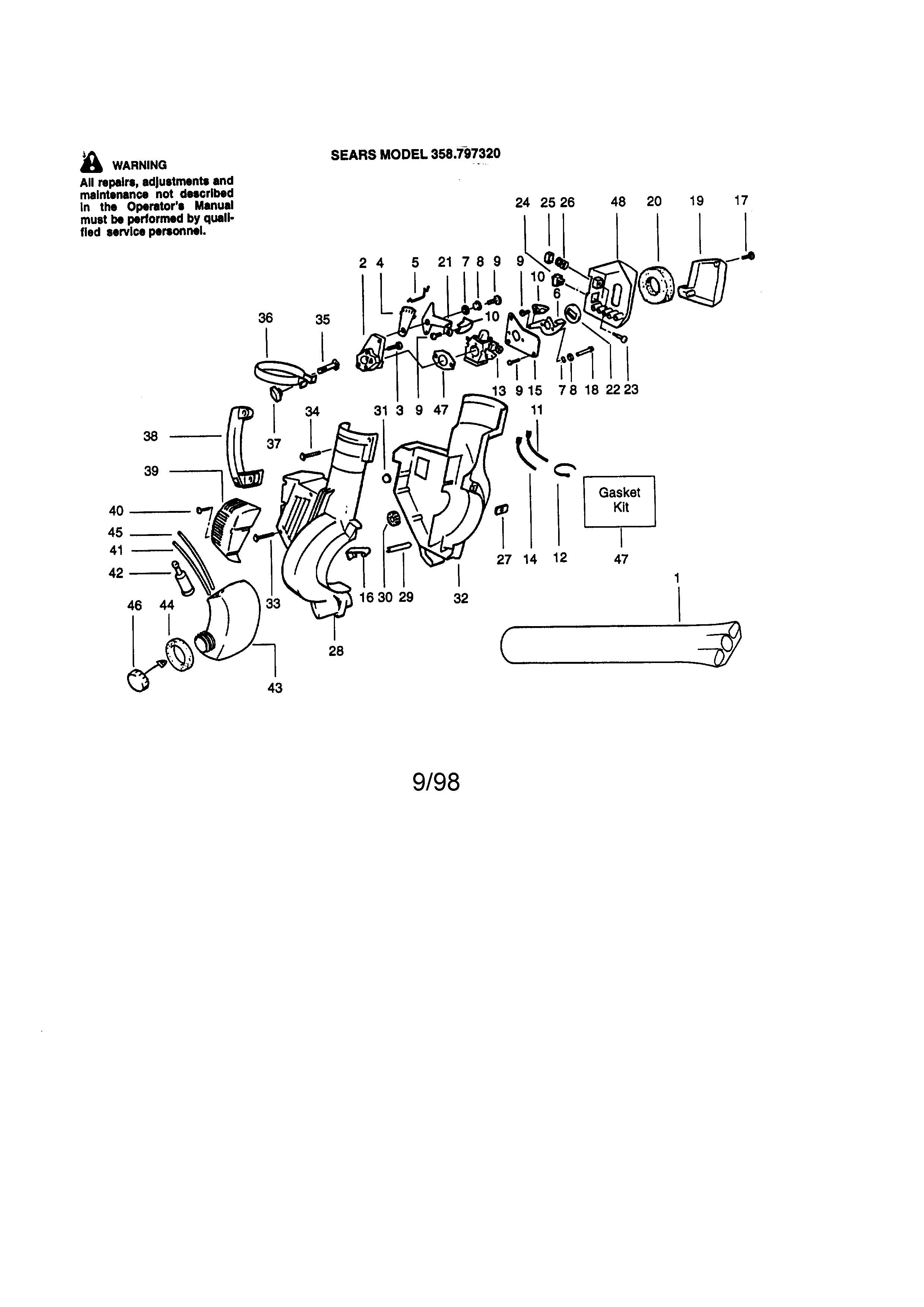 CRAFTSMAN GAS BLOWER Parts Model 358797320 Sears PartsDirect