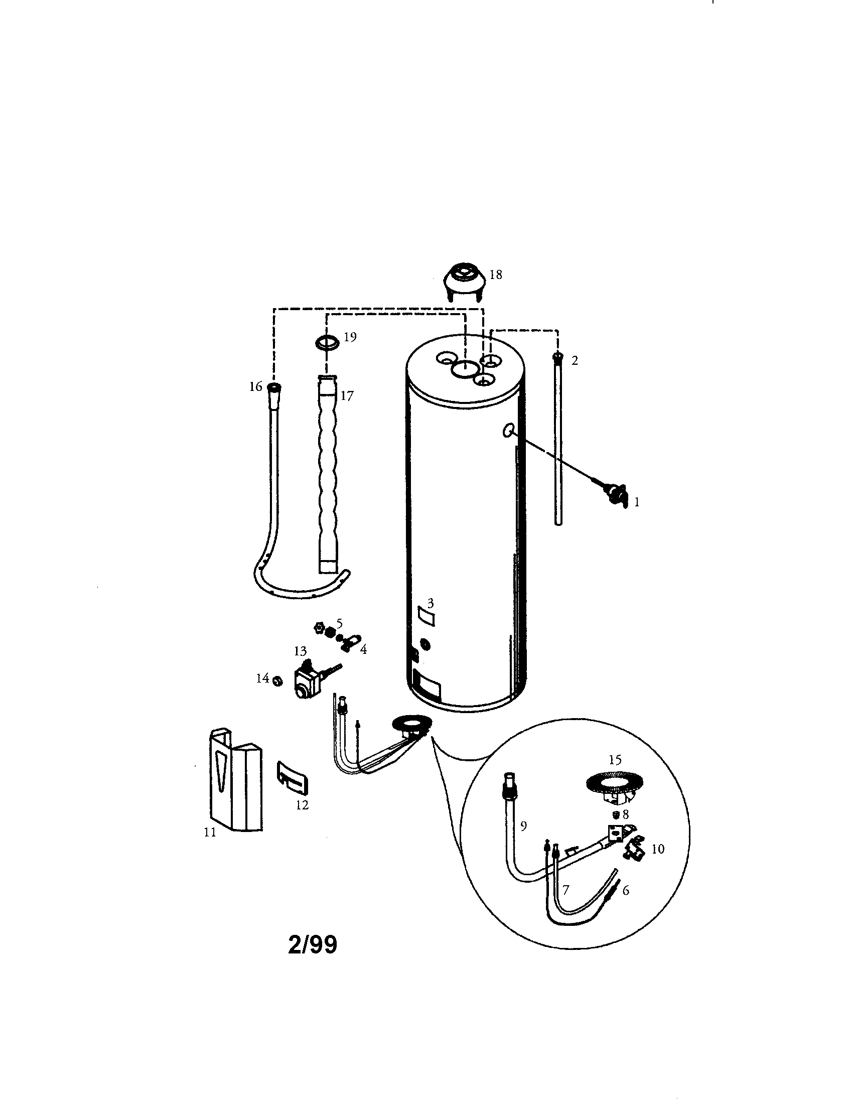 KENMORE POWER MISER 8 GAS WATER HEATER Parts | Model 153337562 | Sears