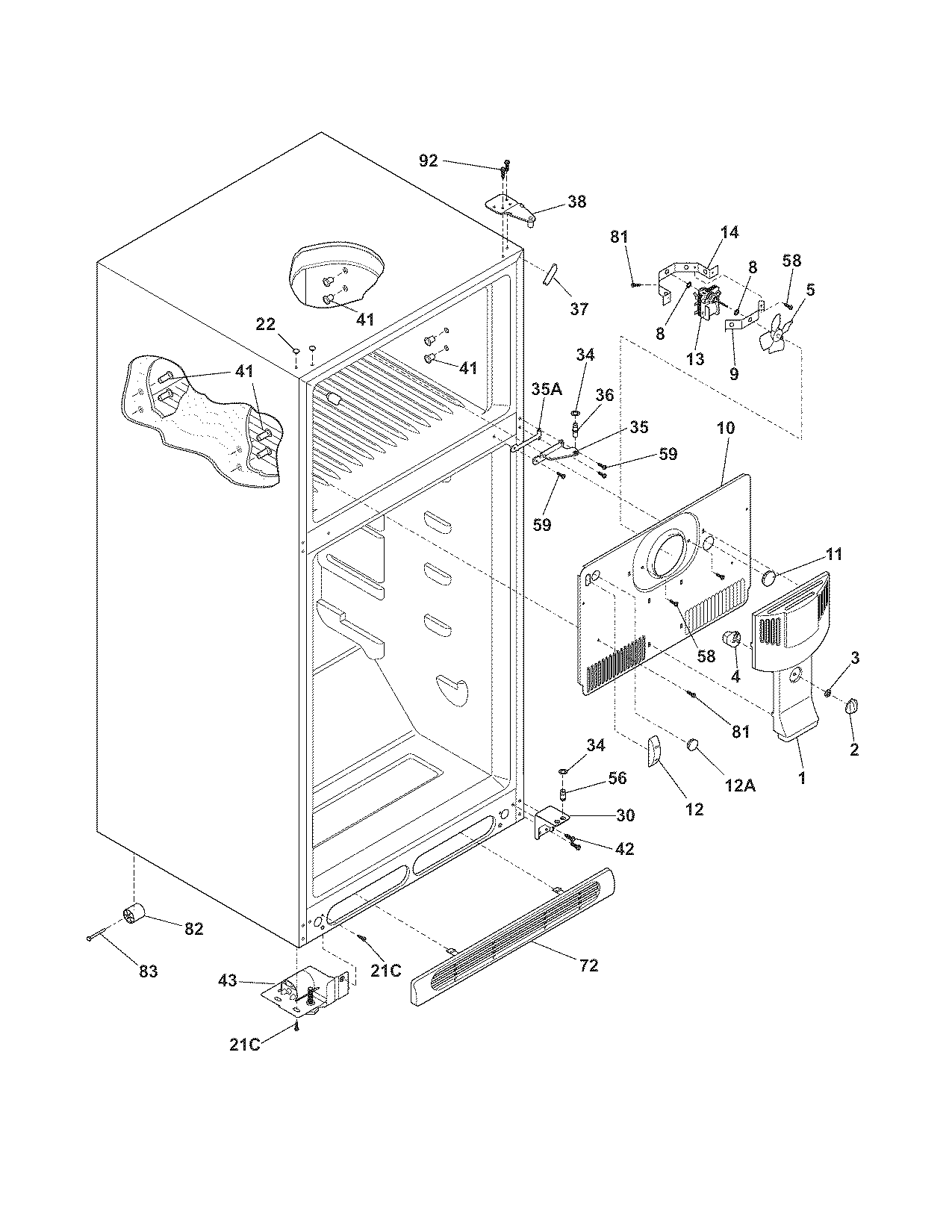 TAPPAN REFRIGERATOR Parts | Model TRT15L2JW0 | Sears ... frost free refrigerator wiring diagram 