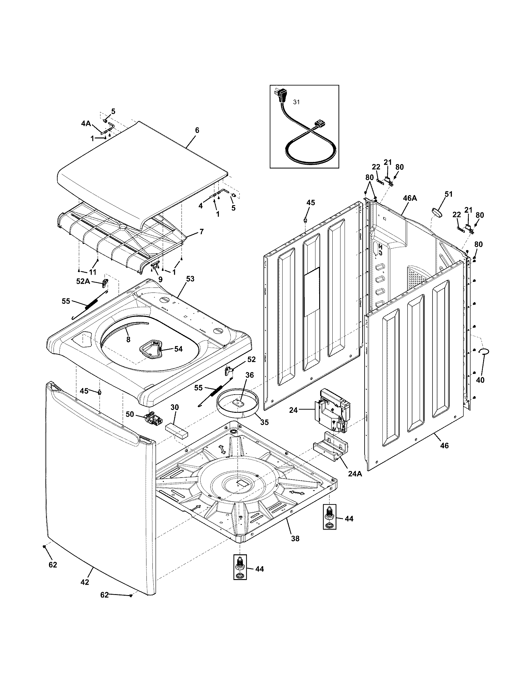 Wiring Diagram: 32 Frigidaire Washing Machine Parts Diagram