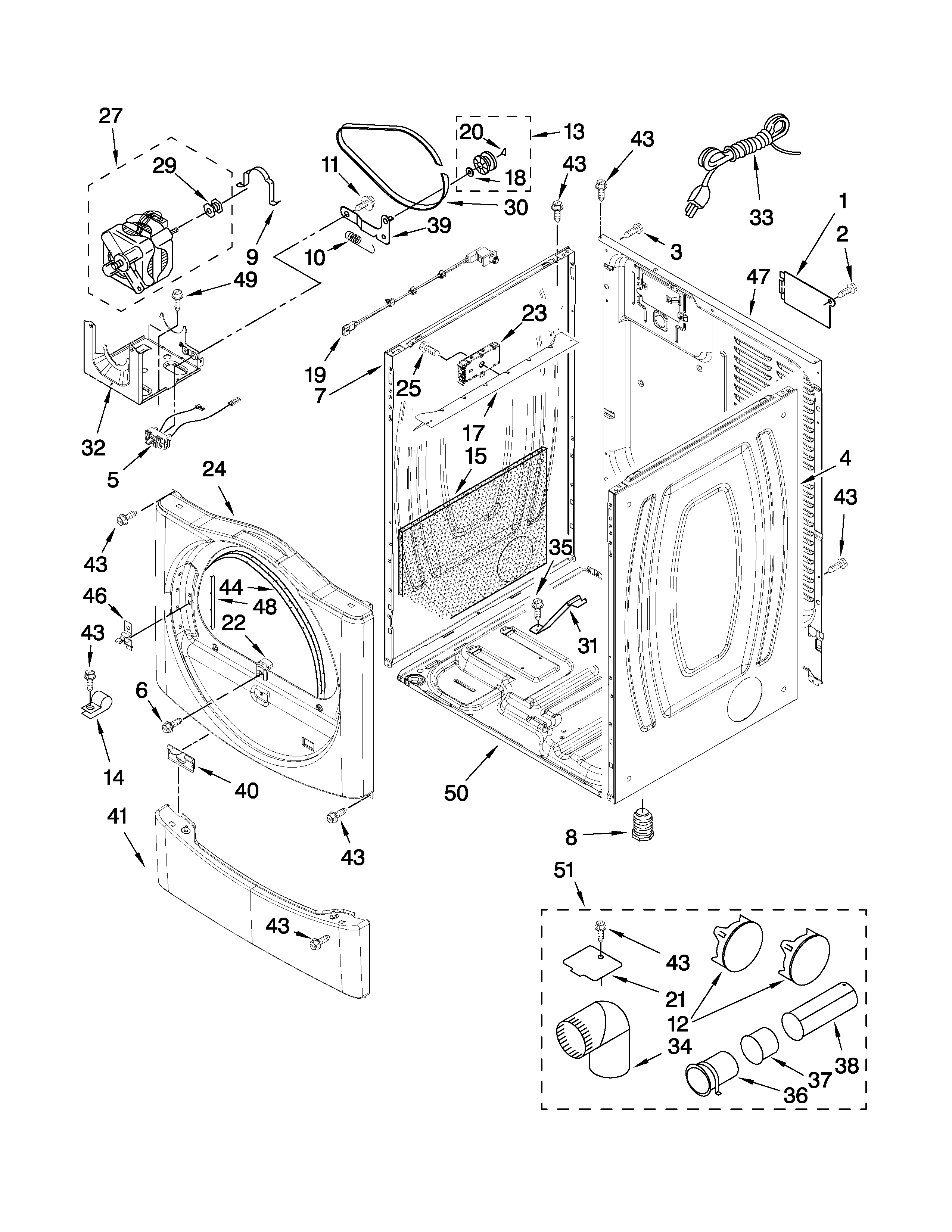 WHIRLPOOL 27" GAS DRYER Parts | Model wgd9150ww0 | Sears PartsDirect