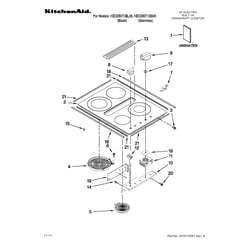 KITCHENAID 30" ELECTRIC DOWNDRAFT COOKTOP Parts Model KECD807XSS00
