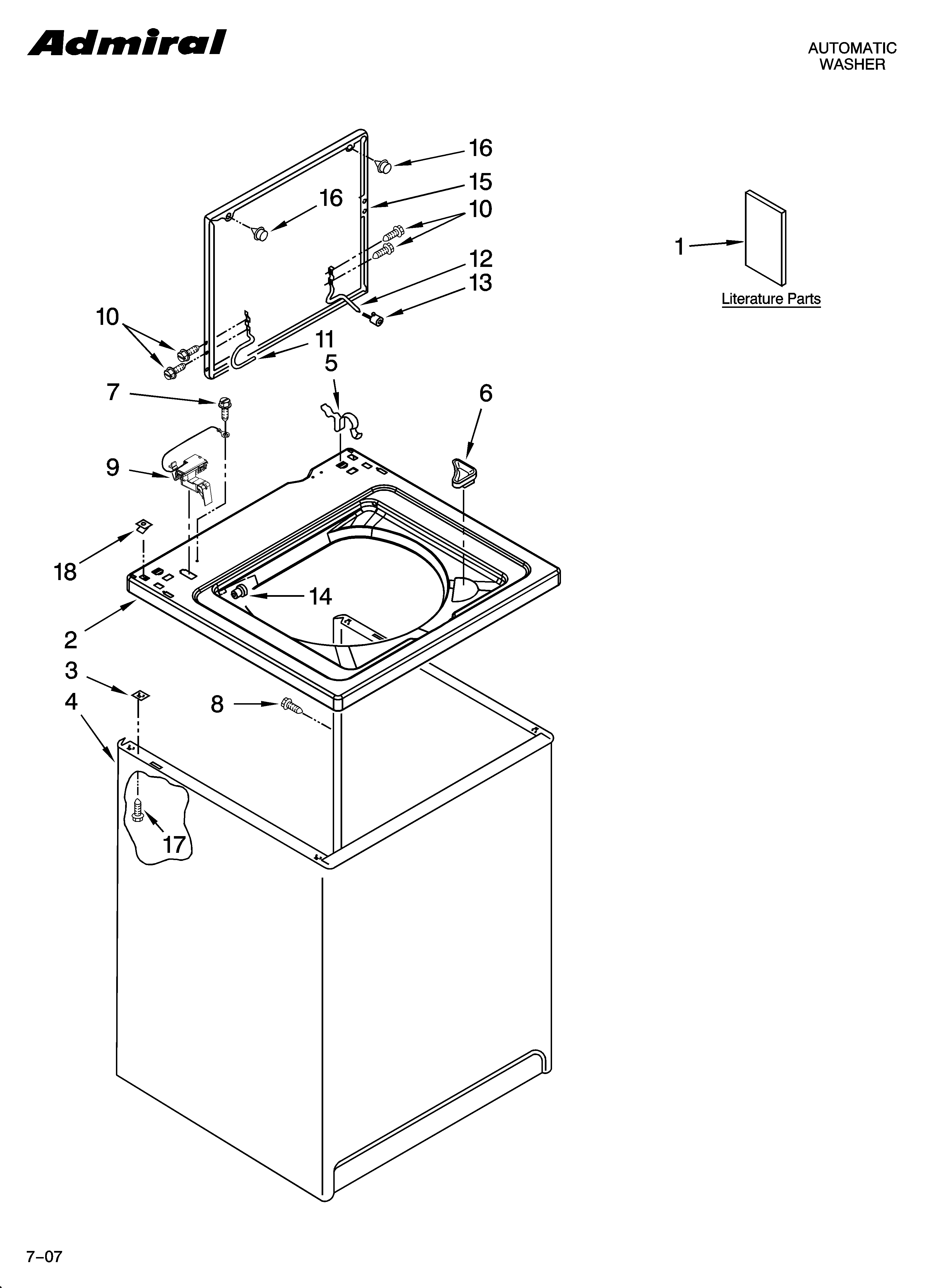 ADMIRAL RESIDENTIAL WASHER Parts | Model ATW4475TQ0 | Sears PartsDirect