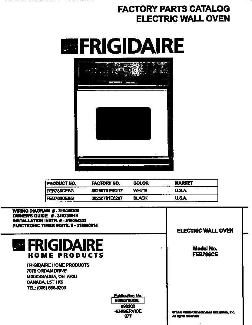 FRIGIDAIRE WALL OVEN Parts | Model FEB786CEBG | Sears PartsDirect