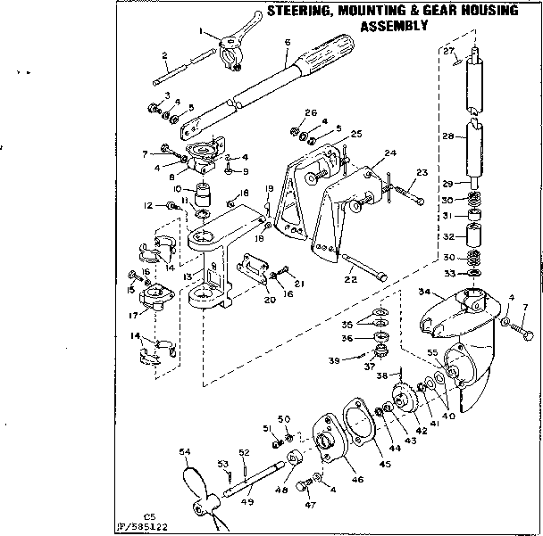 Steering, mounting & gear housing asm.