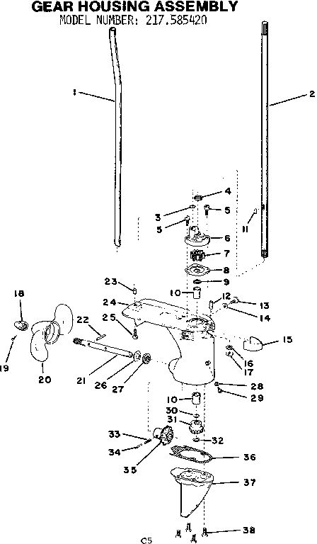 Gear housing assembly
