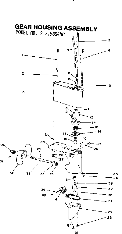 Gear housing assembly