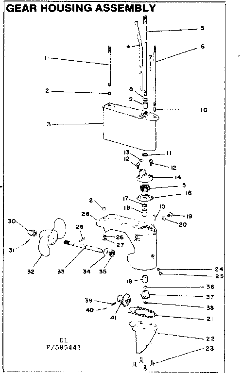 Gear housing assembly