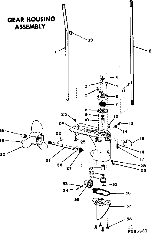 Gear housing assm