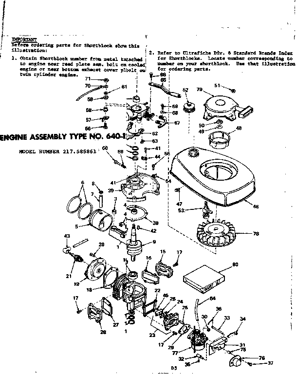 ENGINE ASSM TYPE NO. 640-12