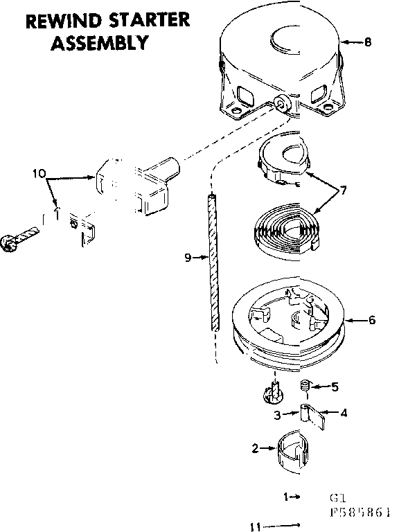 Rewind starter assembly