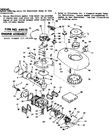 Engine assm type no. 640-13