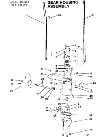 Gear housing assembly
