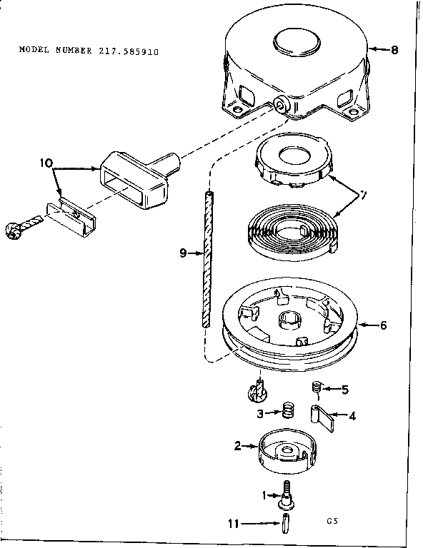 REWIND STARTER ASSEMBLY NO. 590420