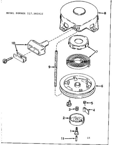 Rewind starter assembly no. 590420