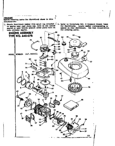 Engine assm type no. 640-07b
