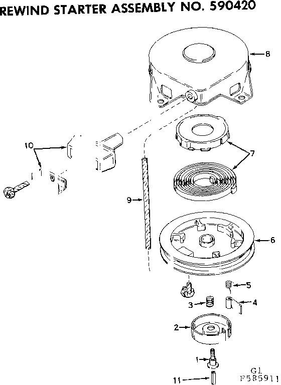 Rewind starter assm no. 590420