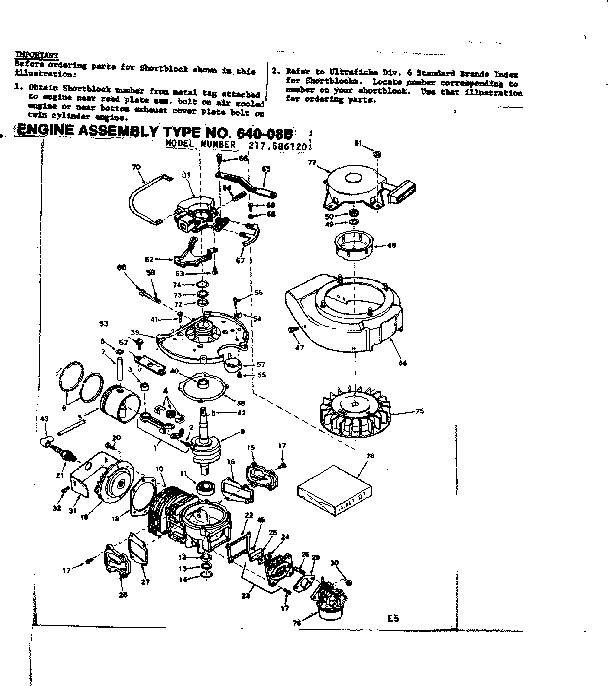 Engine assembly type no. 640-08b