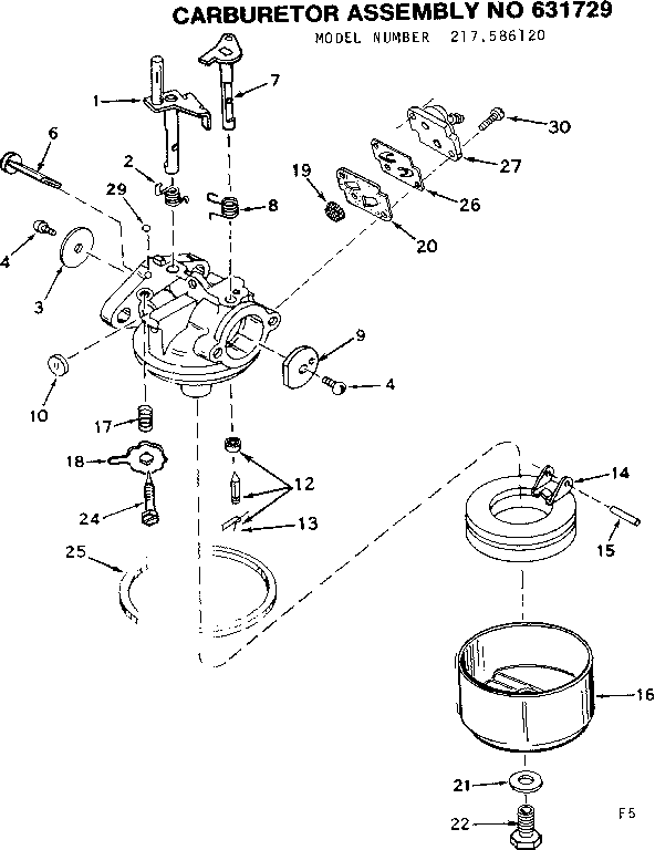 Carburetor assm no. 631729