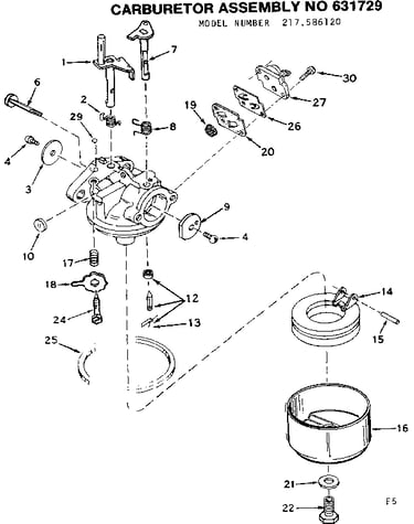 Carburetor assm no. 631729