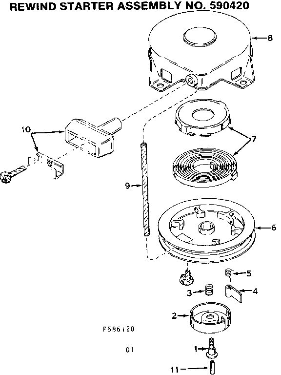 Rewind starter assm no. 590420